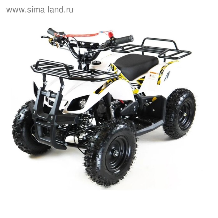 Квадроцикл детский бензиновый MOTAX ATV Mini Grizlik Х-16 BigWheel с электростартером ,белый - Фото 1