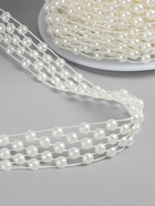 Жемчуг на нитях, плоский, 14 мм, 9±1 м, белый - Фото 3
