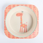Набор детской бамбуковой посуды «Жираф», тарелка, миска, стакан, приборы, 5 предметов - фото 6269455