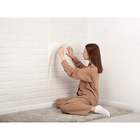 Самоклеящаяся ПВХ панель «Кирпич», 770×700×2 мм, цвет белый - Фото 3