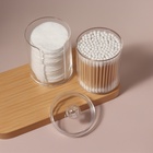 Органайзер для ватных палочек и дисков, с крышкой, 2 секции, 6.7×19 см, прозрачный - Фото 5