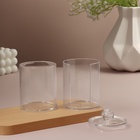 Органайзер для ватных палочек и дисков, с крышкой, 2 секции, 6.7×19 см, прозрачный - Фото 6