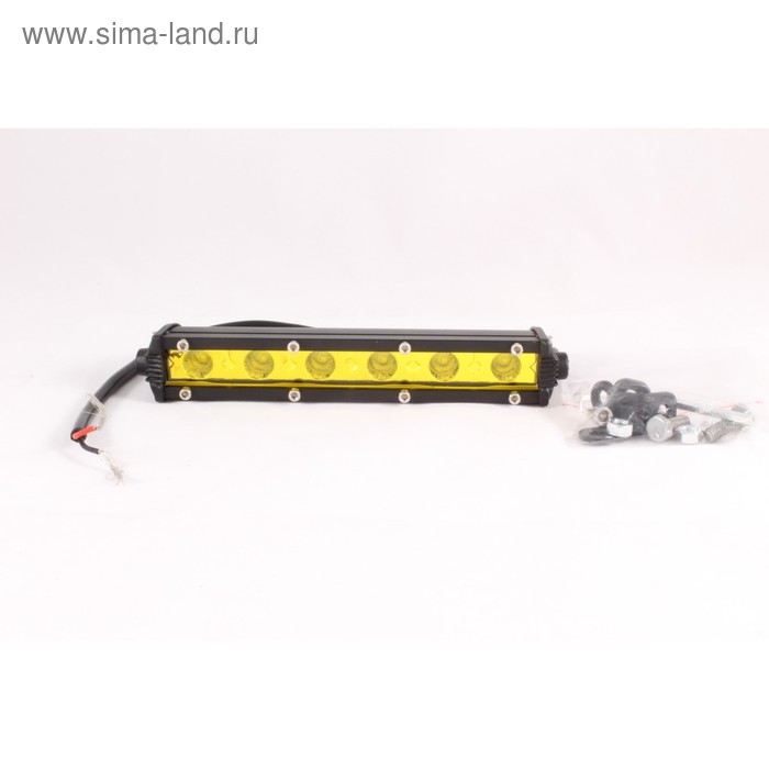 Фара светодиодная OFF ROAD, KS-CL-18W S Y(SLIM)-EC желтая, 6 диодов х 3 Вт, 18 Вт, 1260 Lm, направленный свет, алюминиевый корпус, пылевлагозащищенный, 180х45х27 мм, 9-32 В