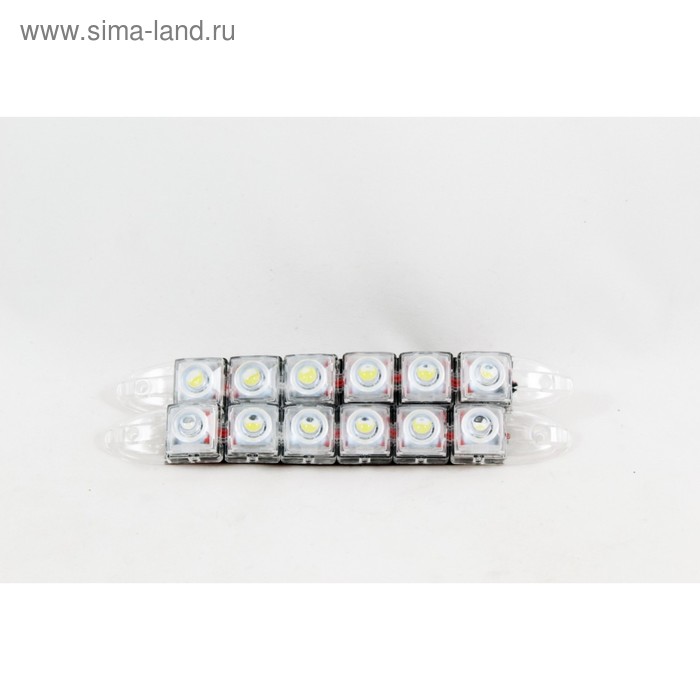 Дневные ходовые огни KS-306 (6 SMD), линза, гибкий корпус, защита бампера, 200х18х28 мм, набор 2 шт