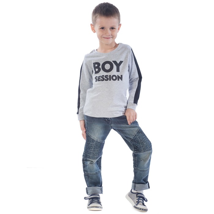 Свитшот детский Boy session, рост 104 см, цвет серый-меланж