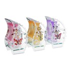 ваза стекло Калипсо срез 15*9*7 см бабочка цветы - Фото 2