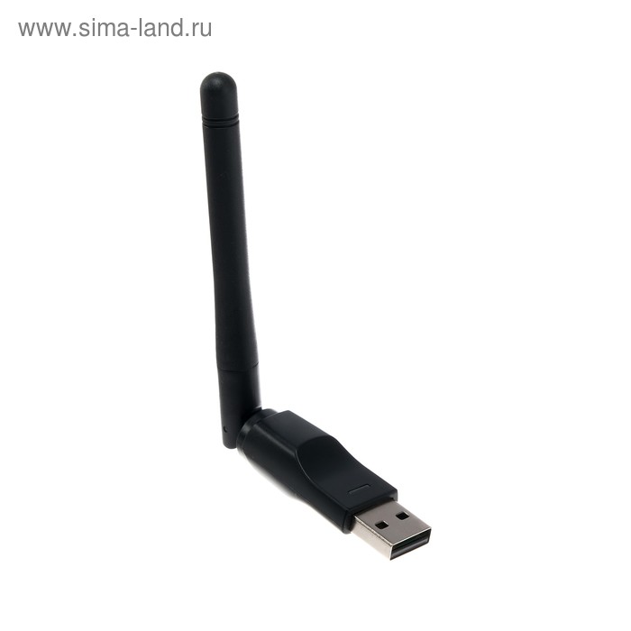 Адаптер Wi-Fi LuazON LW-2, 150 Mbps, с антенной, однодиапазонный, USB, черный - Фото 1