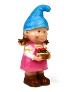 Садовая фигура из полистоуна «Девочка-гном с цветочком», 32×15×13 см - Фото 2