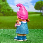 Садовая фигура из полистоуна «Девочка-гном с цветочком», 32×15×13 см - Фото 13