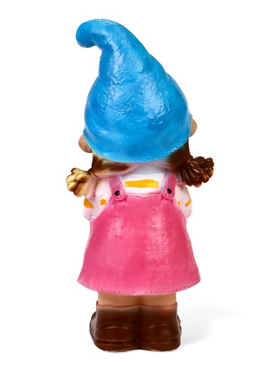 Садовая фигура из полистоуна «Девочка-гном с цветочком», 32×15×13 см