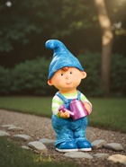 Садовая фигура из полистоуна «Мальчик-гном с лейкой», 33×13×13 см - Фото 3