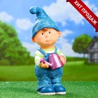 Садовая фигура из полистоуна «Мальчик-гном с лейкой», 33×13×13 см - Фото 4