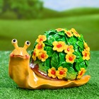 Садовая фигура "Улитка резная" акрил, цветы желтые, 20х11х12см - фото 319865613