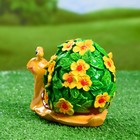 Садовая фигура "Улитка резная" акрил, цветы желтые, 20х11х12см - Фото 4
