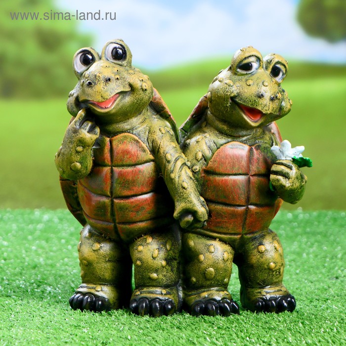 Садовая фигура "Две черепашки" 20х13х22см - Фото 1