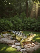 Садовая фигура из полистоуна «Кайман», 12.5×34×18 см - Фото 3