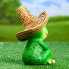 Садовая фигура "Лягушка в соломенной шляпе" 11х12х16,5см - Фото 4