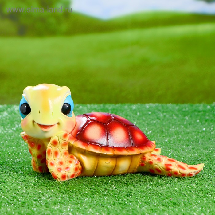 Садовая фигура "Черепашка" коричневая 24х17х12,5см - Фото 1