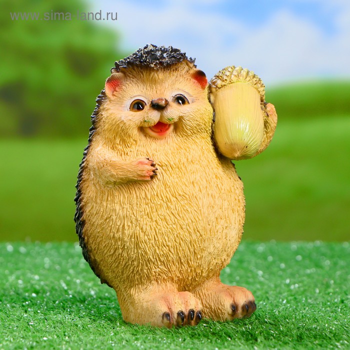Садовая фигура "Ежик с желудем" 10,5х10х15,5см - Фото 1
