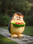 Садовая фигура из полистоуна «Ежик с листочком», 16×11×12 см - Фото 3