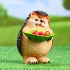 Садовая фигура из полистоуна «Ежик с листочком», 16×11×12 см - Фото 5