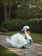 Садовая фигура из полистоуна «Лебедь с птенцами», 23×30×20 см - Фото 3