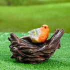 Декоративная кормушка для сада "Гнездо с птичкой" из полистоуна, 18х12см, маленькая - Фото 7