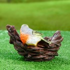 Декоративная кормушка для сада "Гнездо с птичкой" из полистоуна, 18х12см, маленькая - Фото 9