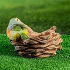 Декоративная кормушка для сада "Гнездо с птичкой" из полистоуна, 18х12см, маленькая - Фото 4