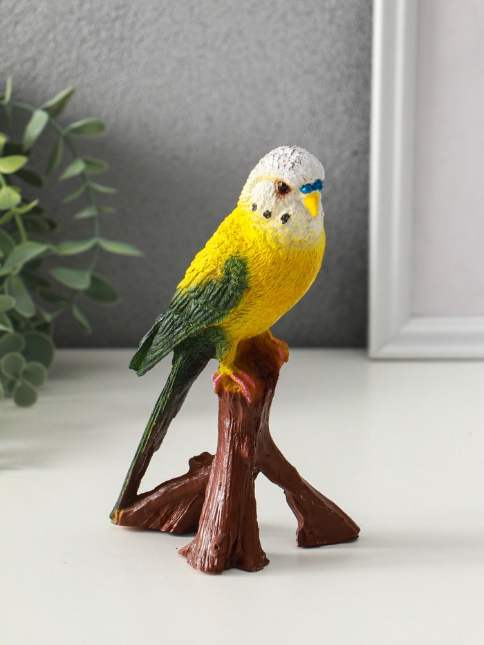 Фигурка полистоун «Зелёный попугай», 9.5×8×16.5 см - Фото 1
