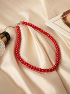 Бусы нить, шар №8, красные, L=43 см - Фото 6