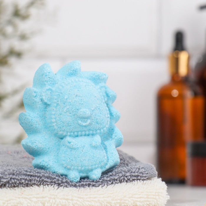 Бомбочка для ванны "Ёжик" с ароматом ванили, голубая - Фото 1