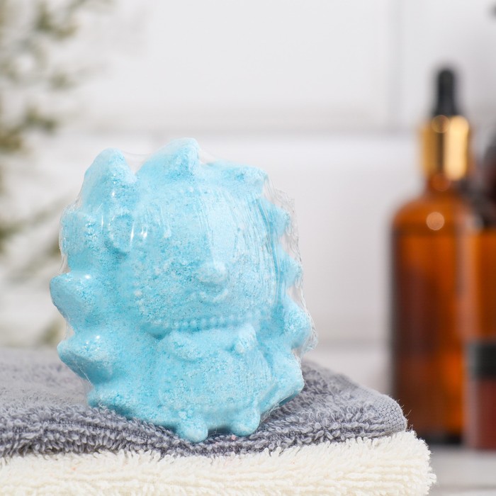 Бомбочка для ванны "Ёжик" с ароматом ванили, голубая - фото 1907071621