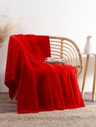 Плед флисовый «Экономь и Я», 150×200 см, 160 г/м², красный - Фото 3