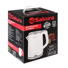 Чайник электрический Sakura SA-2155WG, пластик, колба металл, 1.2 л, 1500-1800 Вт, белый 4800470 - фото 14018427