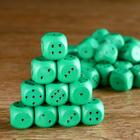 Кубик игральный 1.5х1.5х1.5 см, цветной, зеленые, - фото 109615621