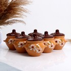 Горшки для запекания Борисовская керамика «Классика», 500 мл, набор 6 шт, коричневые - фото 25314553