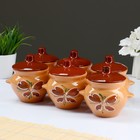 Горшки для запекания Борисовская керамика «Классика», 500 мл, набор 6 шт, коричневые - фото 25314545