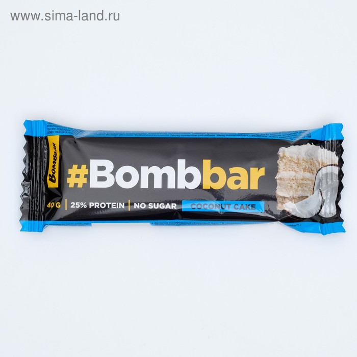 Протеиновый батончик Bombbar в шоколаде, кокосовый торт, спортивное питание, 40 г - Фото 1