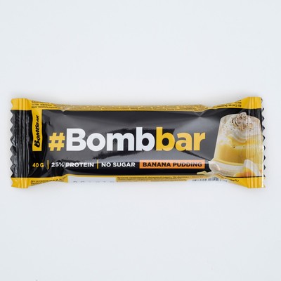 Протеиновый батончик Bombbar в шоколаде, банановый пудинг, спортивное питание, 40 г