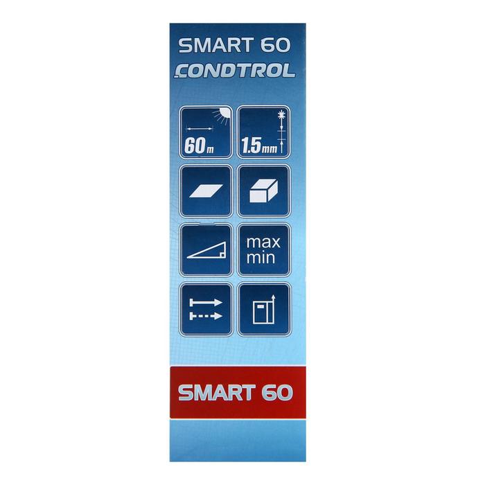 Лазерный дальномер CONDTROL Smart 60 1-4-098, 0,05-60 м, ±1,5 мм - фото 18530100 Лазерный дальномер CONDTROL Smart 60 1-4-098, 0,05-60 м, ±1,5 мм - фото 18530100