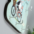 Ключница настенная «Панда на велосипеде», крючки декоративные, панно 4705862