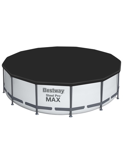 Бассейн каркасный Steel Pro MAX, 427×107 см, фильтр-насос, лестница, тент, круглый, 56950 Bestway