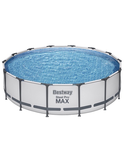 Бассейн каркасный Steel Pro MAX, 427×107 см, фильтр-насос, лестница, тент, круглый, 56950 Bestway