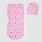 Пеленка на замке (кокон) + шапочка, 1008 И (1008 И, р-р 56-62, интерлок) - Фото 2