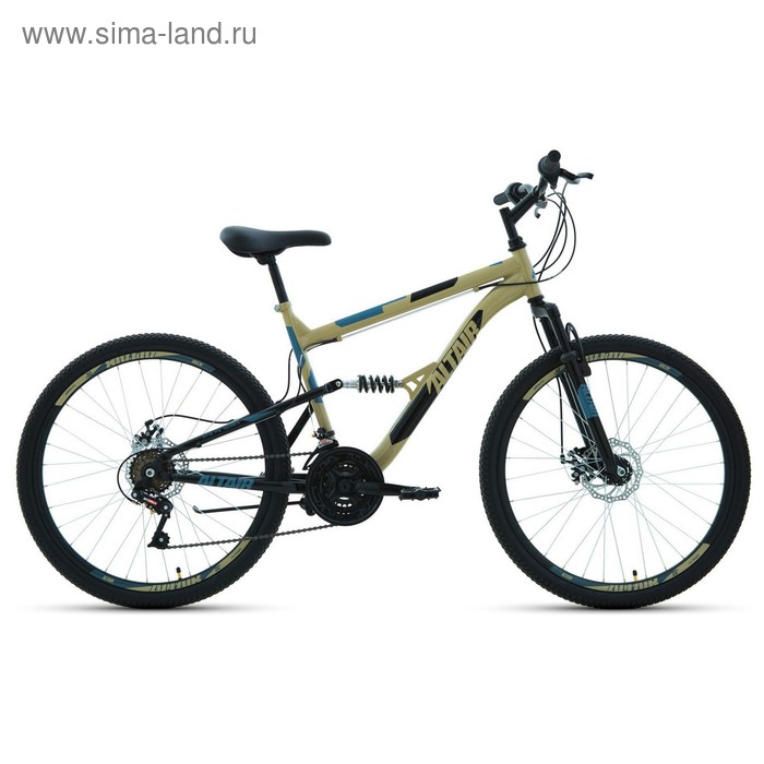 Велосипед 26" Altair MTB FS 2.0 disc, 2020, цвет бежевый/чёрный, размер 16" - Фото 1