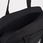 Сумка спортивная на молнии, наружный карман, длинный ремень, цвет чёрный - Фото 4