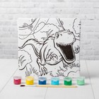 Картина по номерам для детей «Динозавр в джунглях», 15 х 15 см - фото 6270114