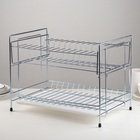 Сушилка для посуды с поддоном 2-х ярусная, разборная, 39×25,5×30 см, цинк, цвет серебристый - фото 21025582