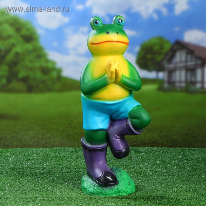 Садовая фигура "Лягушка попрыгунья" 18х20х50 см - Фото 1
